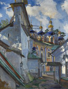 View of the Pskovo-Pechersky Monastery, 1928. Artist: Vinogradov, Sergei Arsenyevich (1869-1938)