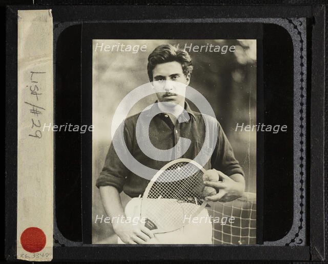 Untitled (Nephew Edward with tennis racquet), c. 1917. Creator: Alfred Stieglitz.