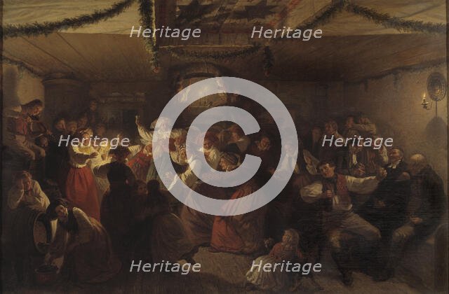 A Wedding Party from Vingåker, 1857. Creator: Vilhelm Wallander.