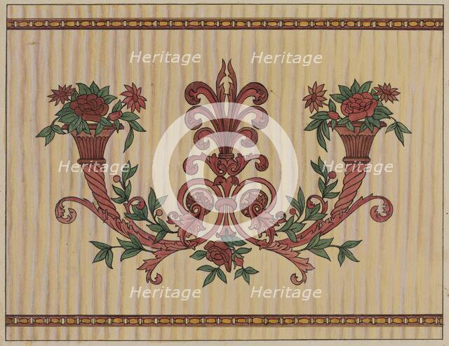 Decorative Panel from Rail Car Interior, c. 1936. Creator: Wellington Blewett.