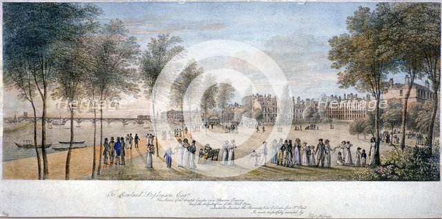 Temple Gardens, London, c1822.                             Artist: Anon