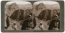Mount of Moses, where the law was given to Israel's leader, the Sinai wilderness, 1900s.Artist: Underwood & Underwood