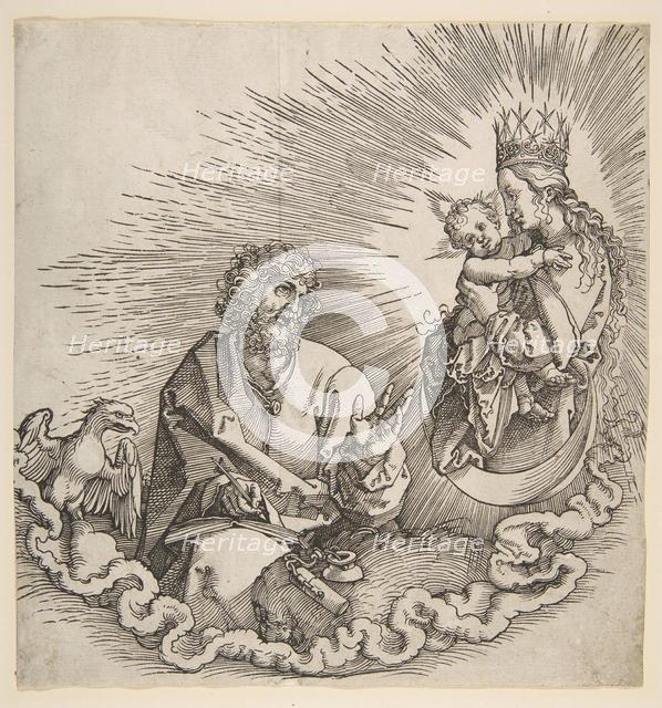 The Virgin Appearing to Saint John, Frontispiece to the Apocalypse, 1511. Creator: Albrecht Durer.