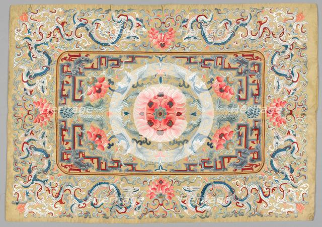 Embroidered Square, late 1800s. Creator: Unknown.
