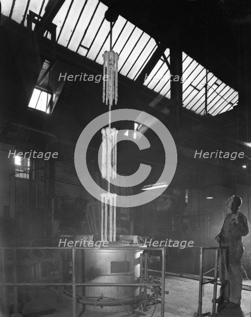 Vertical heat treatment process, Edgar Allen Steel Foundry, Sheffield, South Yorkshire, 1962. Artist: Michael Walters