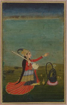 Female performer with tanpura, 18th century. Creator: Unknown.