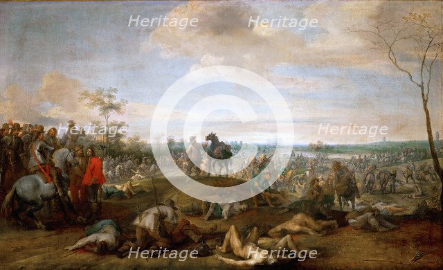 Battlefield. Scene from the Thirty Years' War, before 1659.