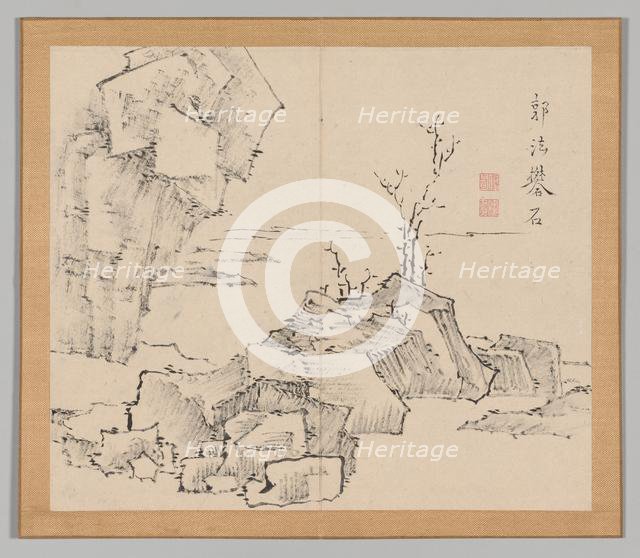 Double Album of Landscape Studies after Ikeno Taiga, Volume 1 (leaf 23), 18th century. Creator: Aoki Shukuya (Japanese, 1789).