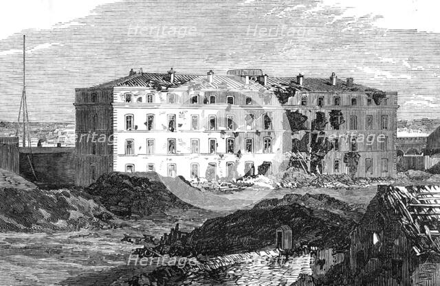 The ruins round Paris: barracks, Fort Vanves, 1871. Creator: Unknown.