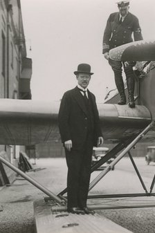 Swedish Minister of Defence Anton Rundqvist at Bulltofta airport, Malmö, Sweden, 1932. Artist: Otto Ohm