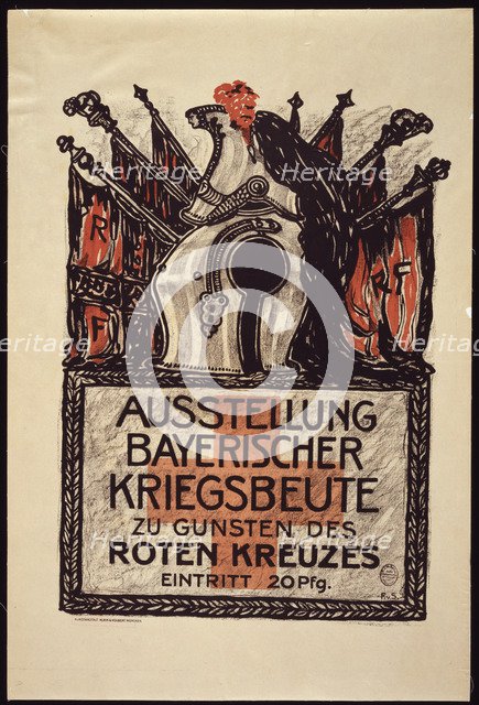 Exhibition of the Bavarian war spoils to benefit the Red Cross, 1915. Artist: Stuck, Franz, Ritter von (1863-1928)