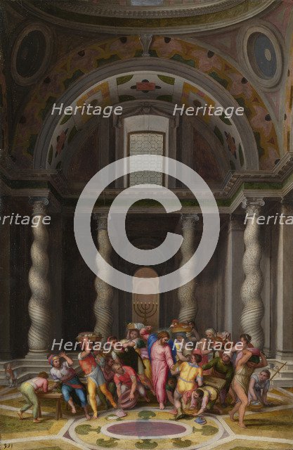 The Purification of the Temple, after 1550. Artist: Venusti, Marcello (1512/15-1579)