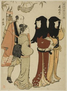 The Twelfth Month (Harumachizuki), from the series "Fashionable Monthly Visits to Sacre..., c. 1784. Creator: Torii Kiyonaga.