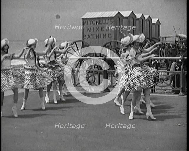 A Group of Female Civilians Dancing at the Seaside, 1920s. Creator: British Pathe Ltd.