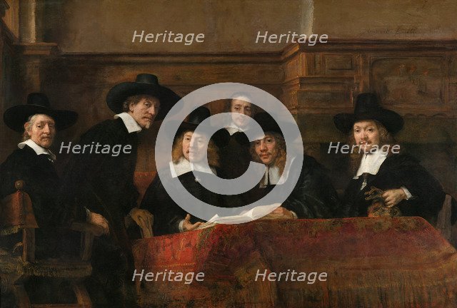 Syndics of the Drapers' Guild (The Sampling Officials), 1662. Artist: Rembrandt van Rhijn (1606-1669)