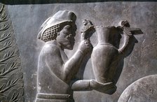 Relief of an Armenian man carrying a vessel, the Apadana, Persepolis, Iran