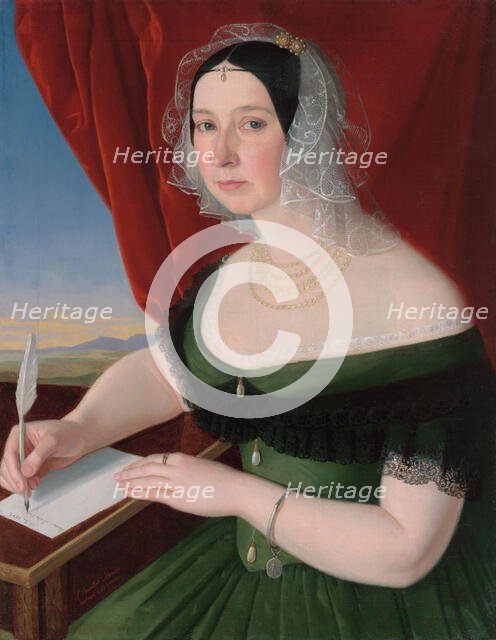 Portrait of Zofia Brezovická from Brezovica and Velká Lomnica, 1845. Creator: Jozef Bozetech Klemens.