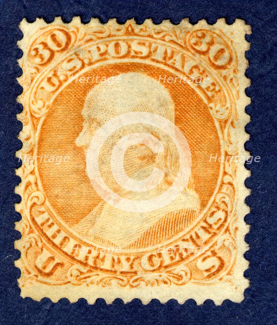 30c Franklin F Grill single, 1867. Creator: National Bank Note Company.