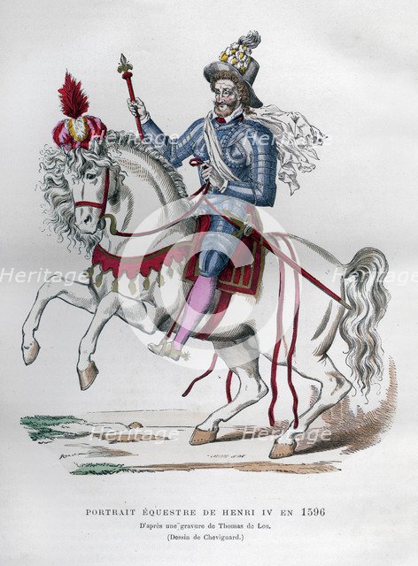Equestrian portrait of Henry IV of France in 1596, (1882-1884).Artist: Chevignard