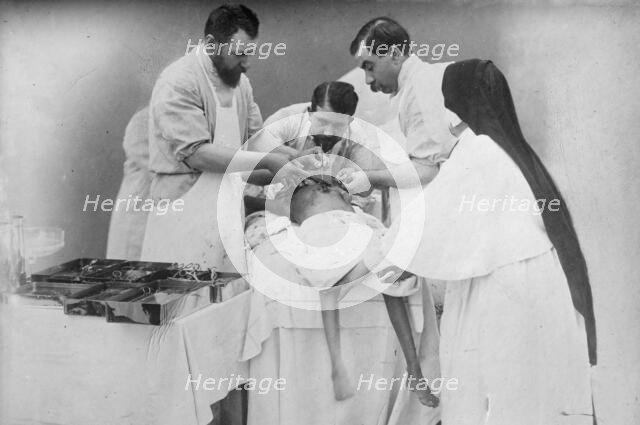 Binding arteries of Hindoo twins after operation, 1902. Creator: Bain News Service.