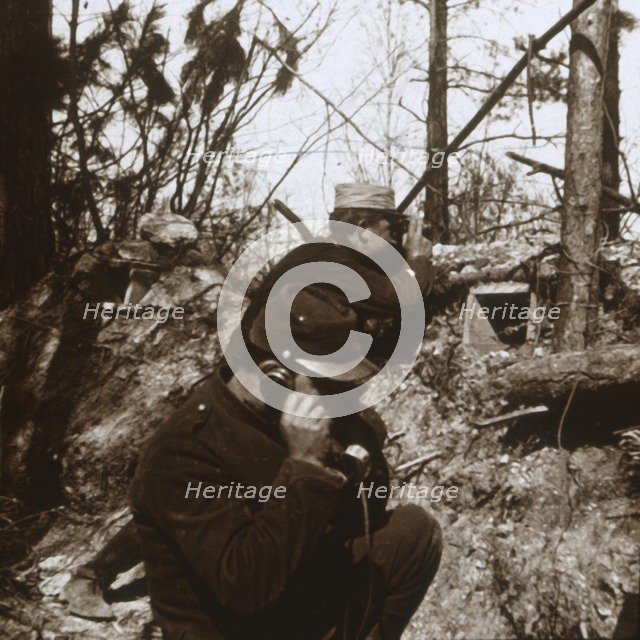 Look-out post, Bois-le-Prêtre, northern France, c1914-c1915. Artist: Unknown.