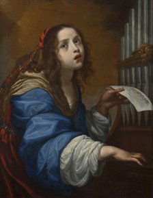 St Cecilia Playing the Organ, mid-17th-early 18th century. Creator: Onorio Marinari.