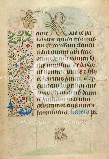 Decorated Text Page; Prayer Book of Charles the Bold, 1469. Creator: Nicolas Spierinc.
