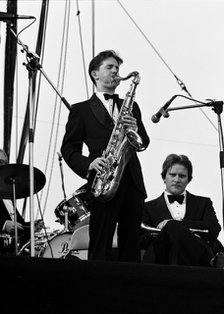 Scott Hamilton and Warren Vache, Capital Jazz Festival, Knebworth, July 1982.    Artist: Brian O'Connor.