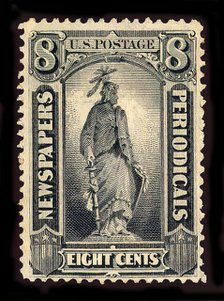 8c Statue of Freedom Newspapers and Periodicals imprint single, 1875. Creator: Unknown.