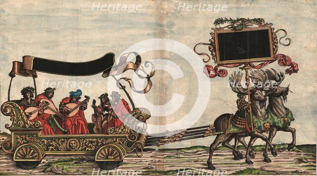 Music Lutes and Rybebas (The Triumphal Procession of the Emperor Maximilian I), 1517-1518. Creator: Burgkmair, Hans, the Elder (1473-1531).