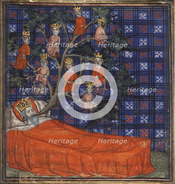 The Tree of Jesse (from the Bible historiale by Guiart des Moulins), 1400-1415. Artist: Virgil Master (active 1380-1420)