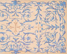 Partial design for a decorative panel painted in rinceaux, 19th century. Creators: Jules-Edmond-Charles Lachaise, Eugène-Pierre Gourdet.