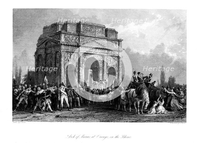 'Arch of Marius at Orange on the Rhone', c1792, (1875).Artist: J Carter