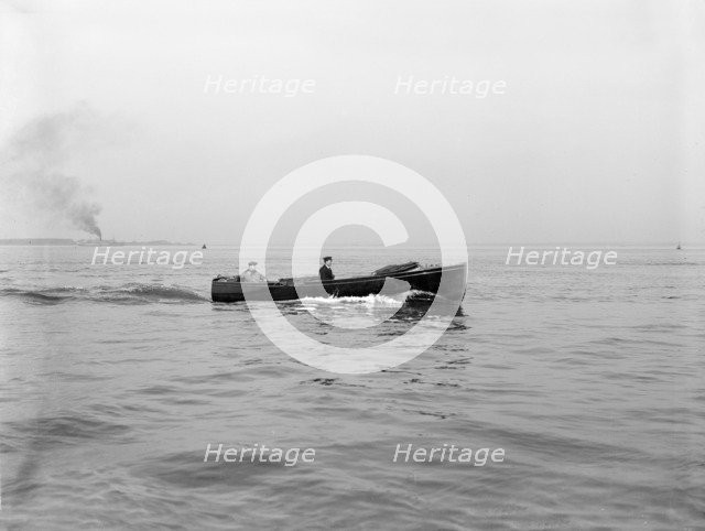Yacht's motor launch, 1914. Creator: Kirk & Sons of Cowes.