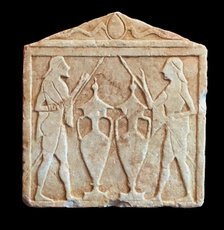 Relief depicting the Dioskouroi, 600-550 BC. Creator: Unknown.
