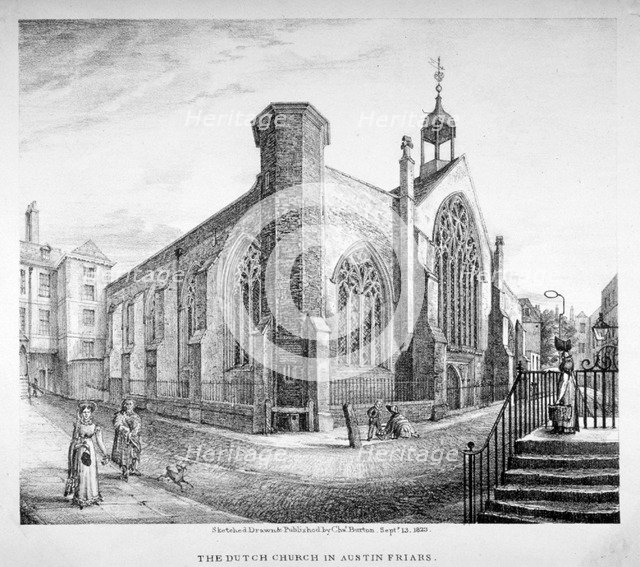 Austin Friars, City of London, 1823.                                                    Artist: Charles Burton