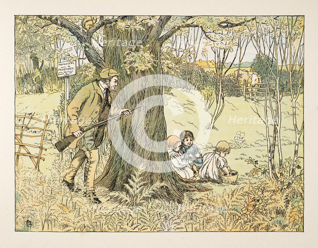 The Gamekeeper, from Four and Twenty Toilers, pub. 1900 (colour lithograph)