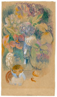 Still Life with Cat, c. 1899. Creator: Paul Gauguin.