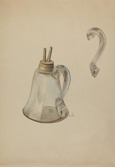 Whale Oil Lamp, c. 1936. Creator: Margaret Stottlemeyer.