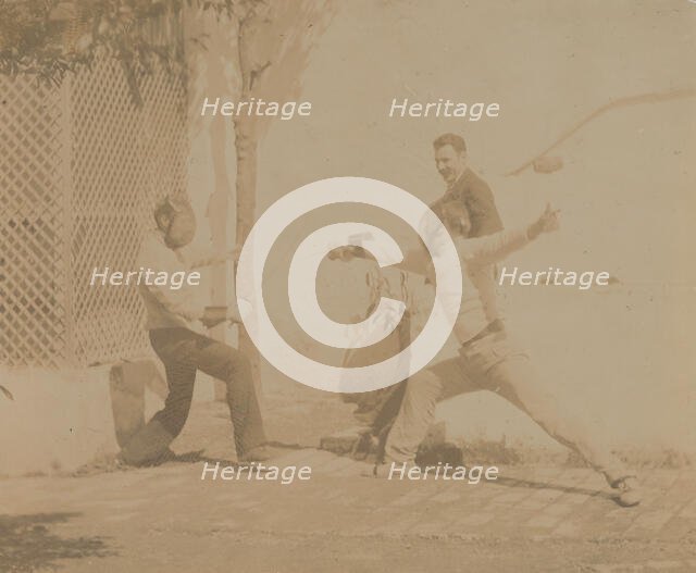 Edmund Quinn Fencing, 1880s., 1880s. Creator: Circle of Thomas Eakins.