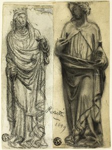 Two Studies of Medieval Sculpture, 1859. Creator: Dante Gabriel Rossetti.