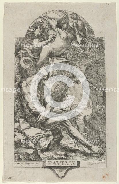 Saint Paul of Thebes tempted by a demon, after Magnasco, ca. 1720-30. Creator: Bartolommeo Gazalis.