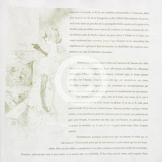 Yvette Guilbert-French Series: No. 6, 1894. Creator: Henri de Toulouse-Lautrec (French, 1864-1901).