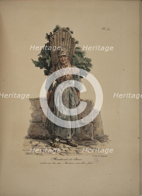 Cabbage seller. From the Series "Cris de Paris" (The Cries of Paris), 1815. Creator: Vernet, Carle (1758-1836).