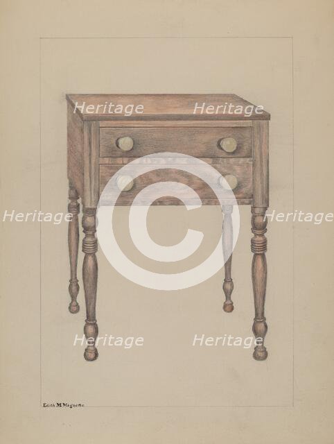 Two Drawer Stand, c. 1936. Creator: Edith Magnette.