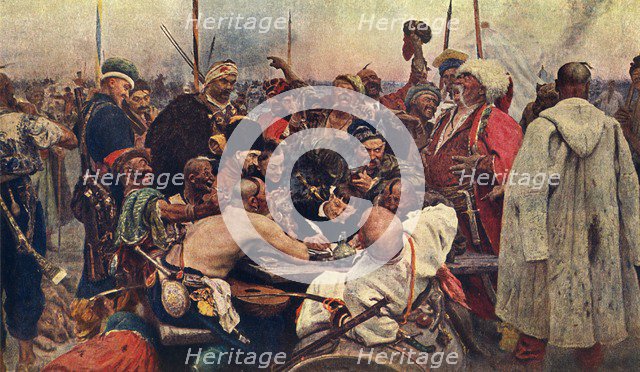 'The Cossacks' Reply to the Sultan (Zaporozhtsy)', c1890, (1939). Creator: Il'ya Repin.