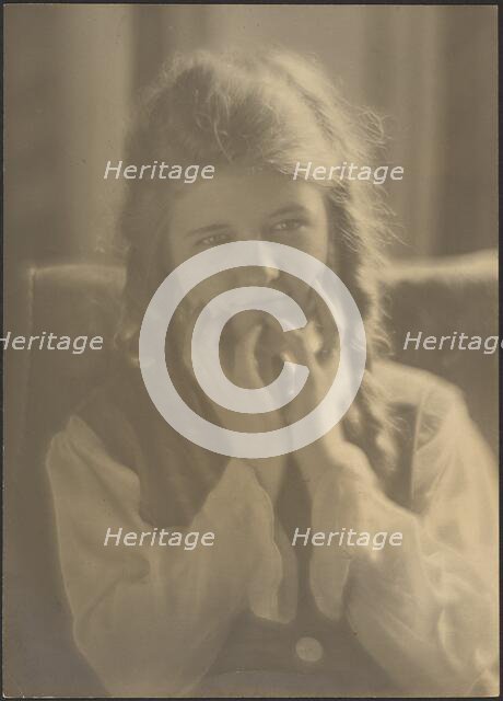 Portrait of a Girl with Ringlets, 1907-1943. Creator: Louis Fleckenstein.