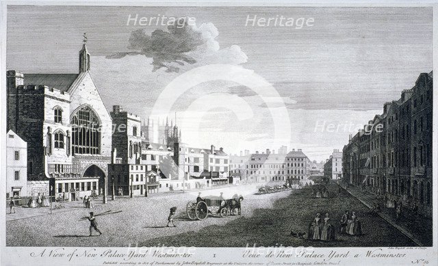 New Palace Yard, Palace of Westminster, London, c1750. Artist: John Boydell
