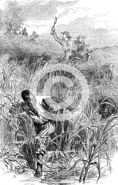 A slave hunt, USA, mid 19th century (c1880). Artist: Unknown