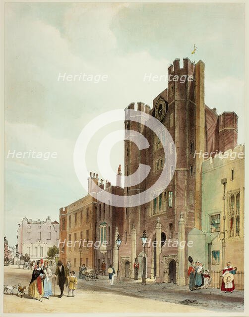 St. James Palace, plate ten from Original Views of London as It Is, 1842. Creator: Thomas Shotter Boys.
